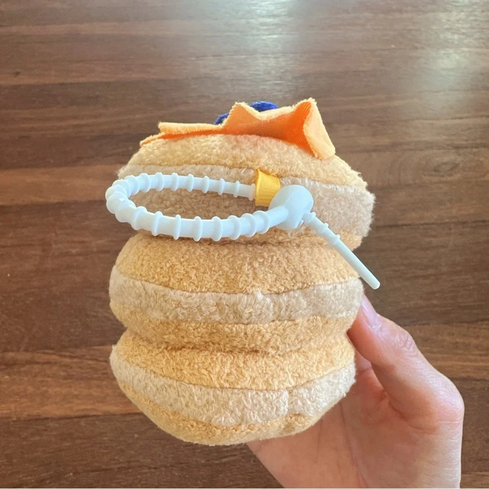 Cute Pancake Plush Keychain Kawaii Food Charm Soft Stacked Pancakes New